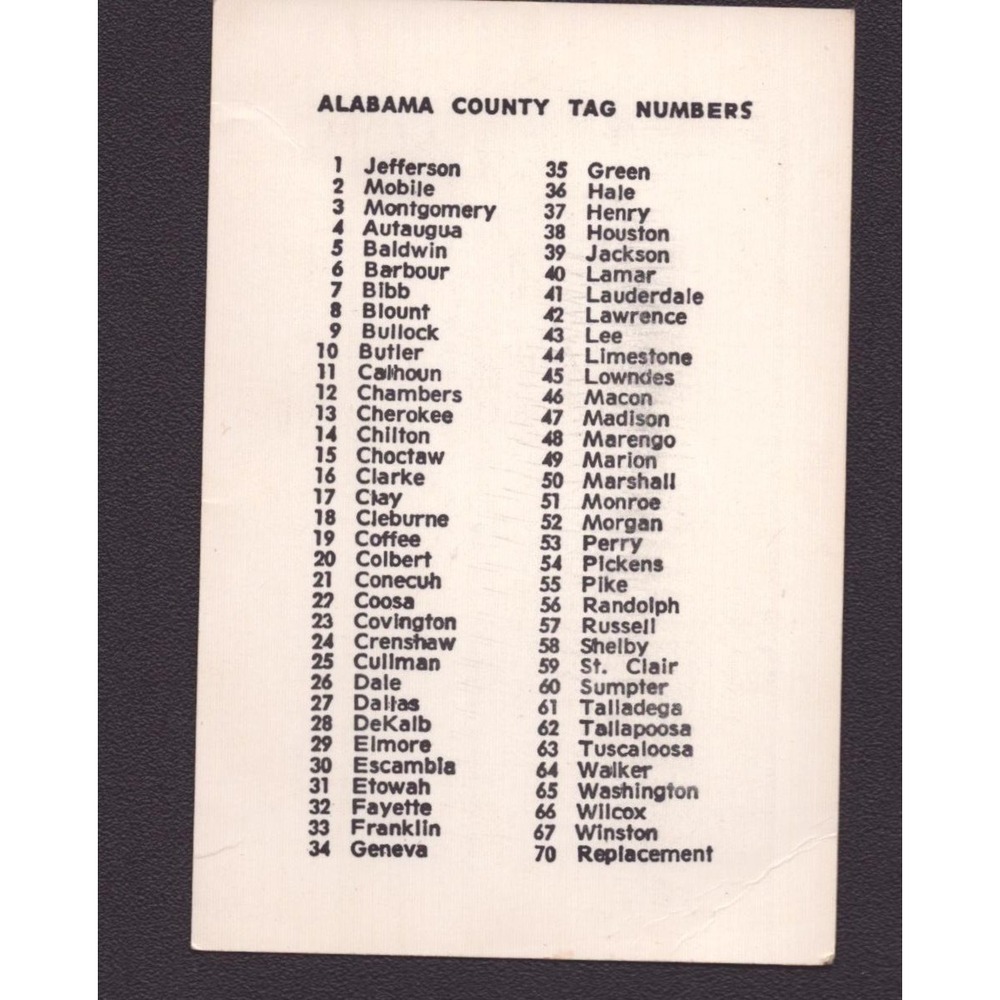Vintage 1976 William C Daniel Alabama Circuit Judge Campaign Card Tag Numbers - Picture 2 of 2